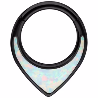 Droppformat septumsmycke i svart Opal Titan 1,2x9 mm