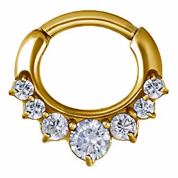 Glittrigt septumsmycke i guldig färg 1,2x9 mm