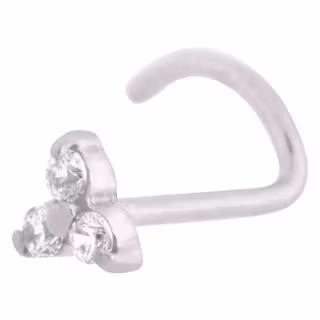 Nässkruv med tre vita stenar 0,8 mm