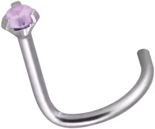 Nässkruv med en kloinfattad rosa sten Titan 0,8 mm