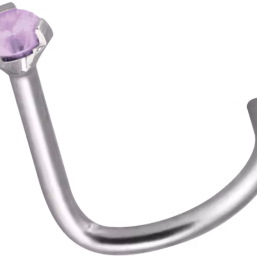 Nässkruv med en kloinfattad rosa sten Titan 0,8 mm