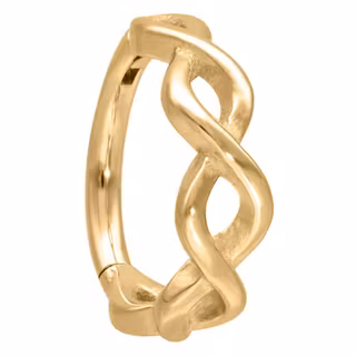 Guldig clickerring med kedjedesign 1,2x8 mm