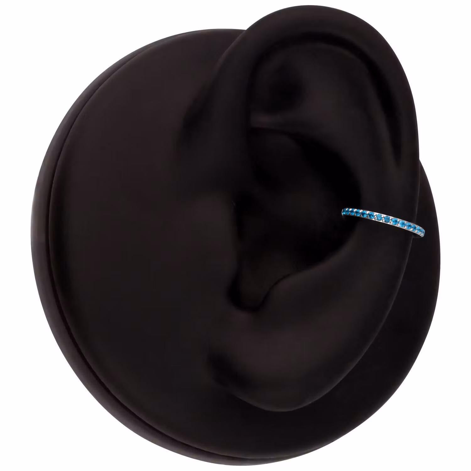 Clickerring med blå stenar Titan 1,2x8 mm