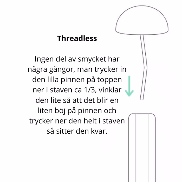 Push pin topp med blå ovalformad sten Titan