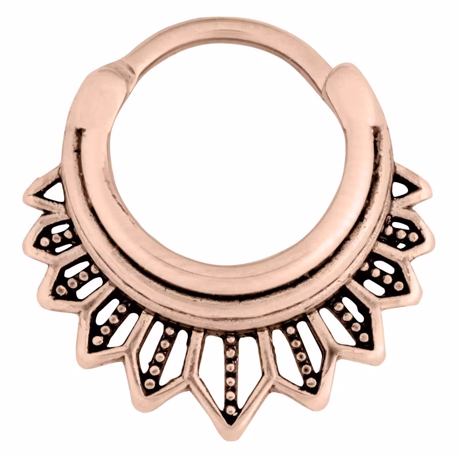 Maffigt septumsmycke i rose 1,2x10 mm