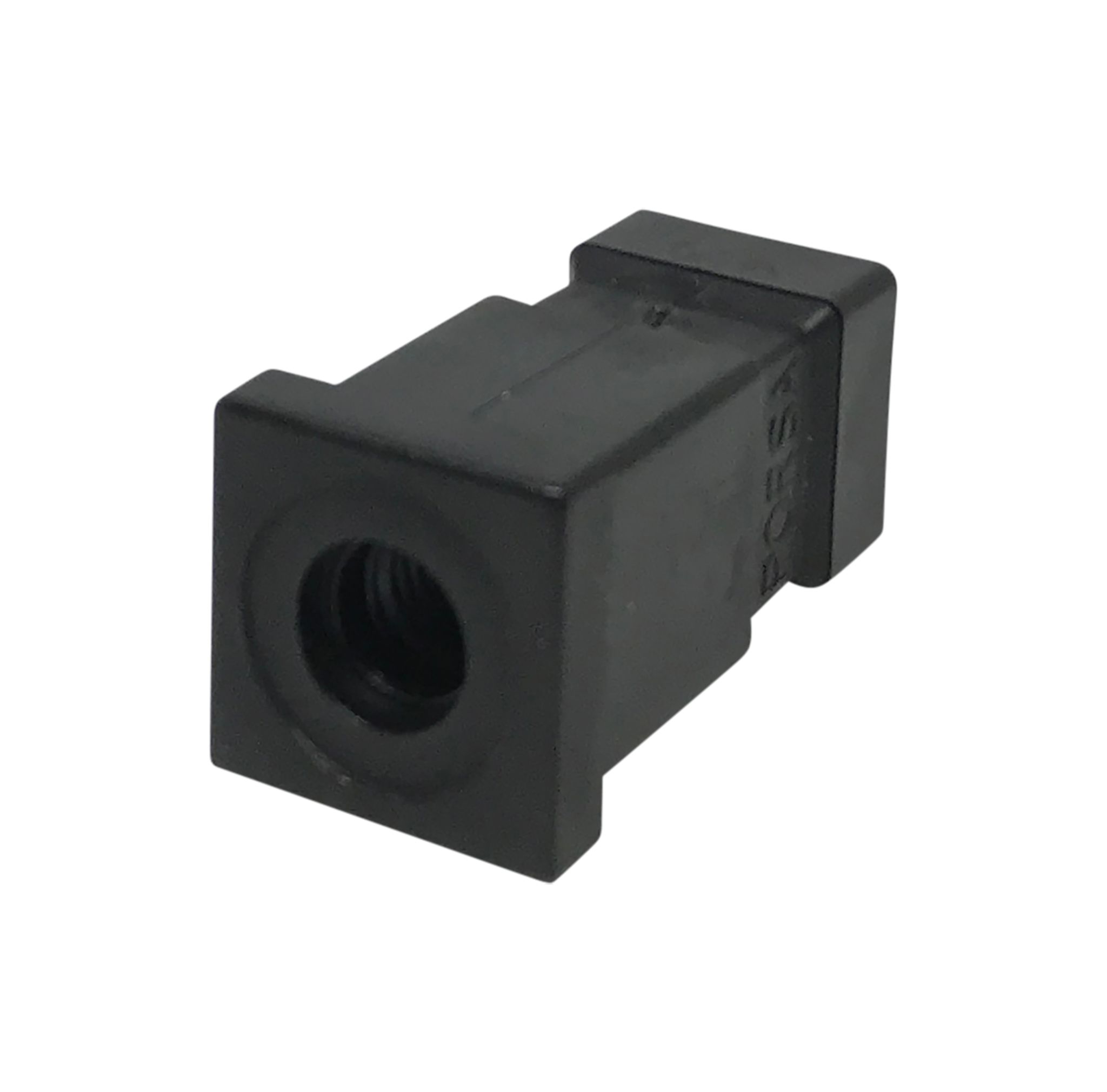 Endestykke 25 x 25 mm med gjenge M10 sort