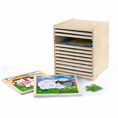 Pusselset 9 bitar, 12-pack m. hylla