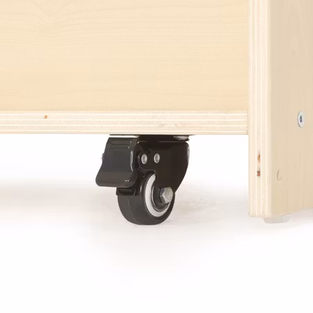 Låsbara hjul till hyllsystem