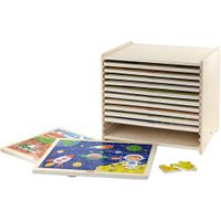 Pusselset 24 bitar, 12-pack m. hylla