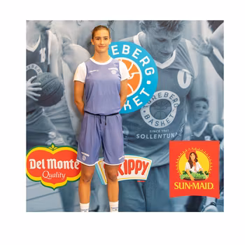 Basketlinne blå/vit, dam