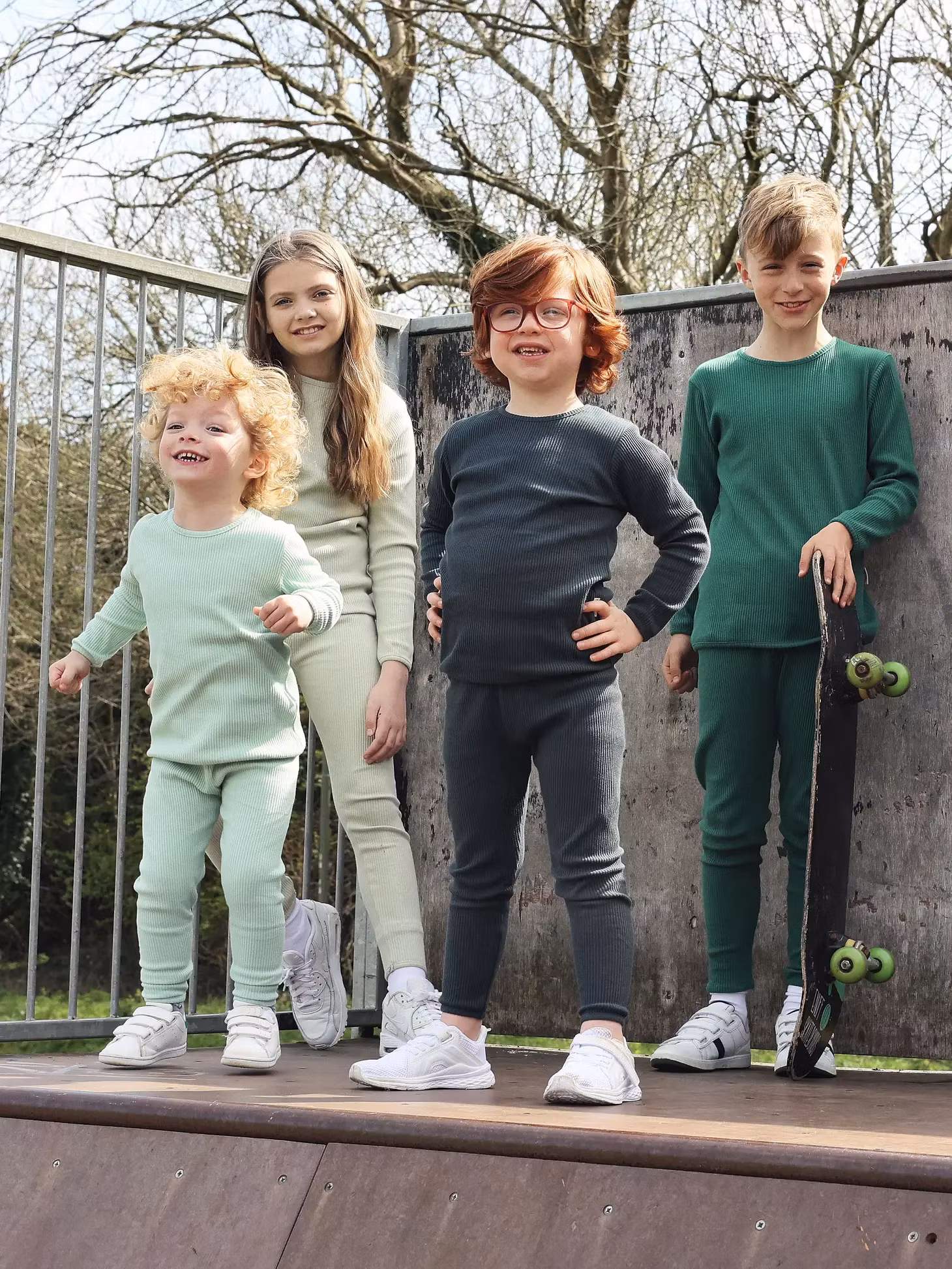 Loungewear sett, barn, Sage