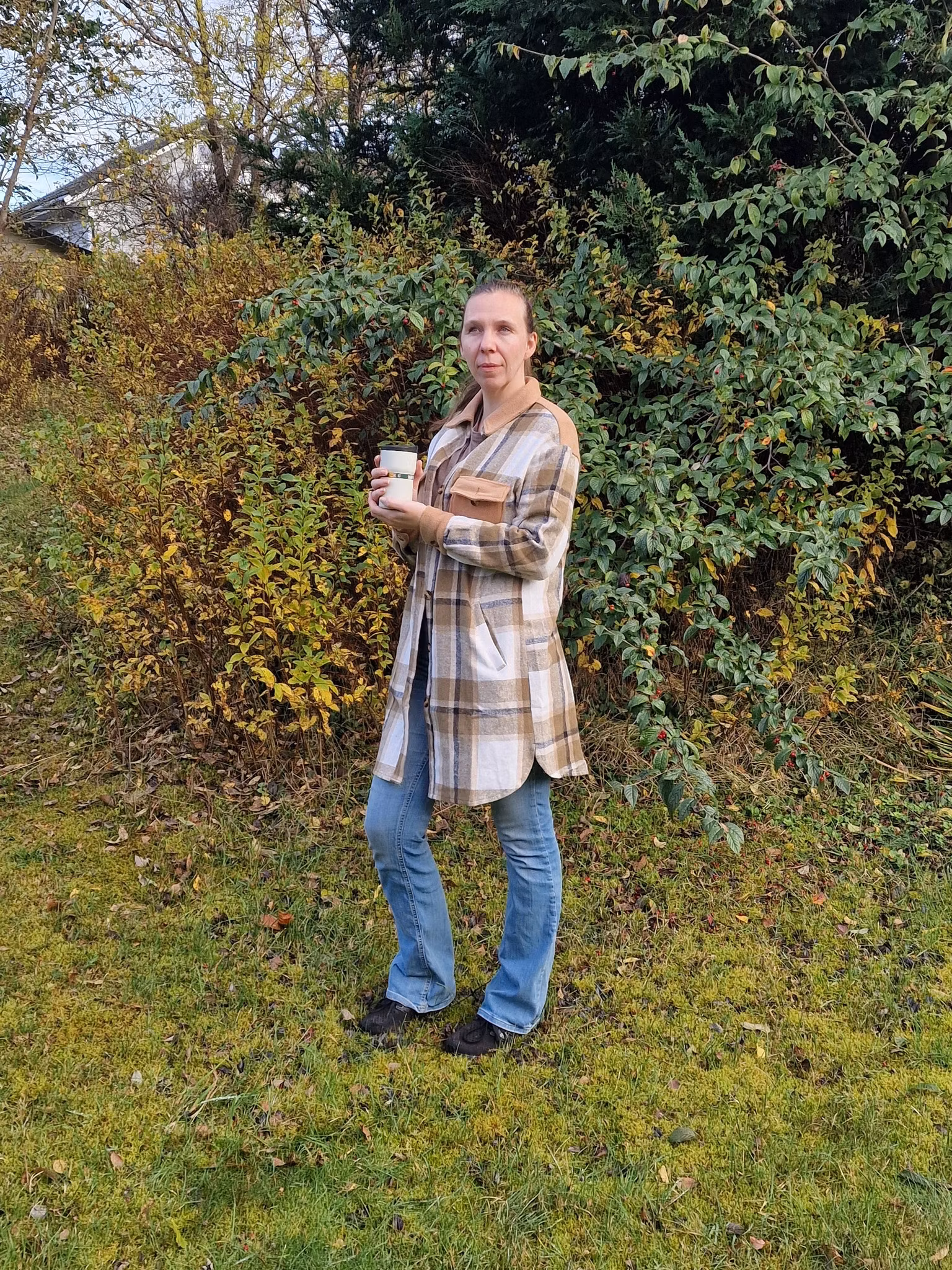 Lang skjorte med ruter