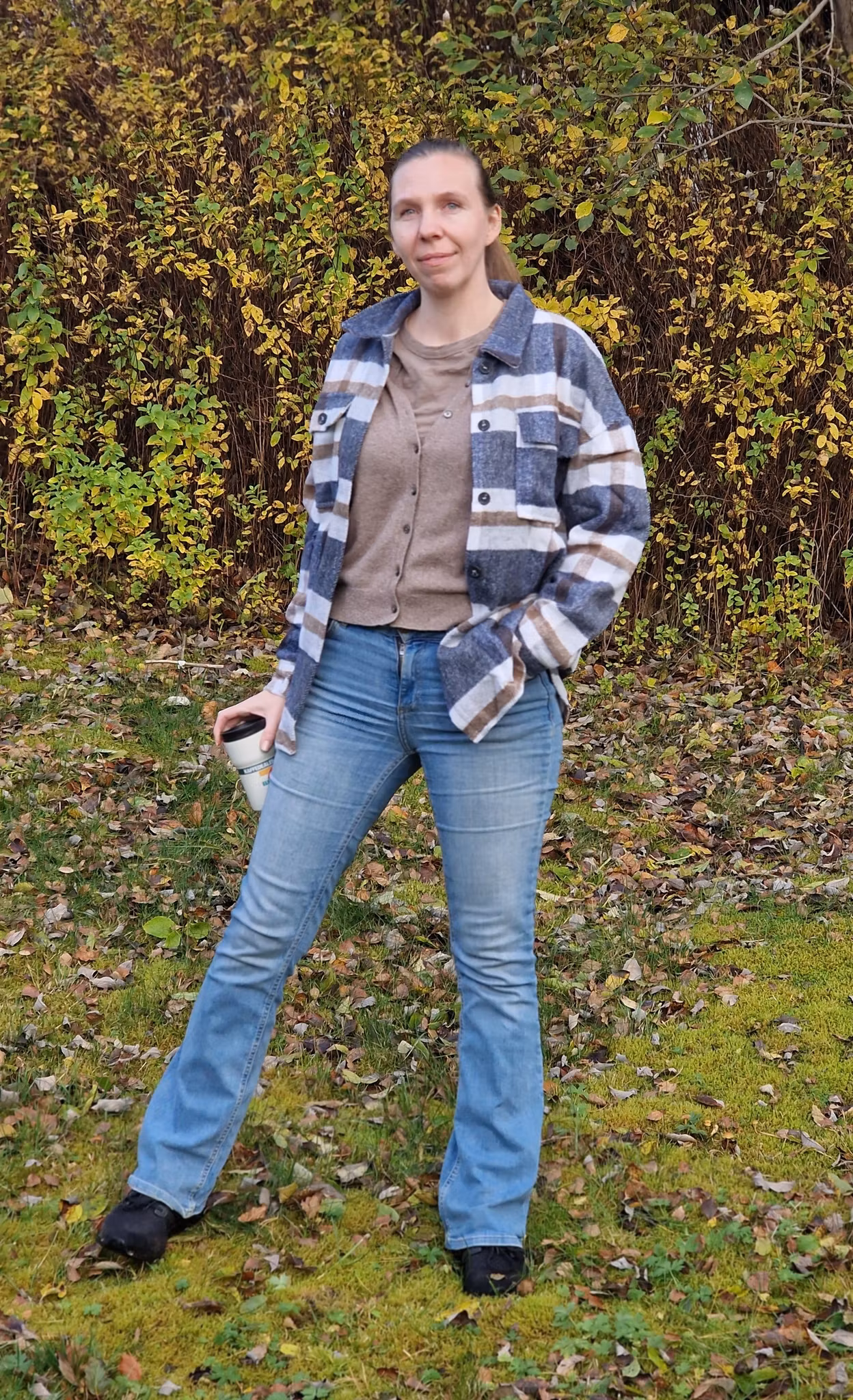 Blårutet skjorte jakke