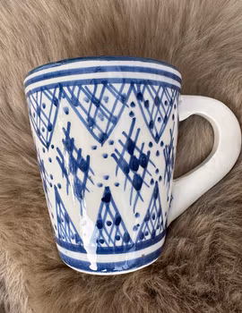 Mugg med öra star blå 11 cm