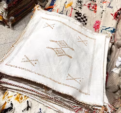 Kuddfodral i kaktussilke - Off white