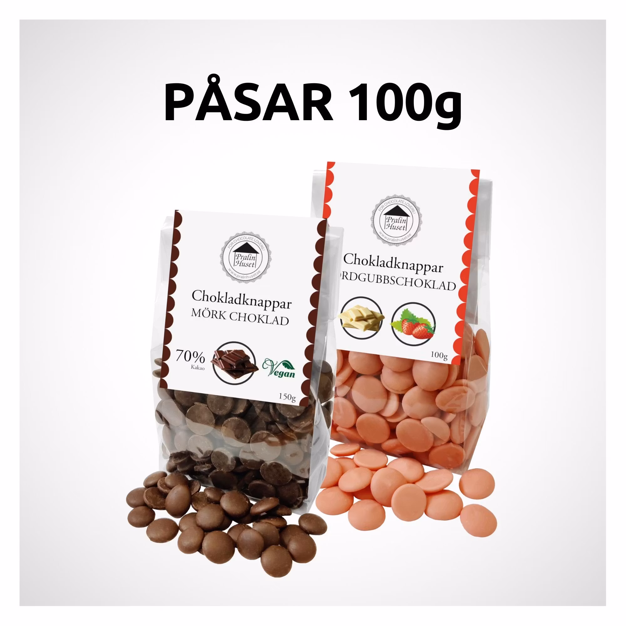 Chokladknappar 100g - PralinHuset Återförsäljare