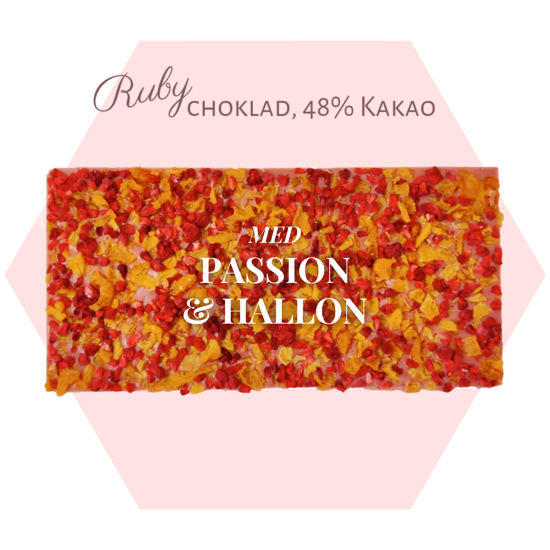 Ruby 48% Choklad - Passionsfrukt & Hallon 100g (x 10st)