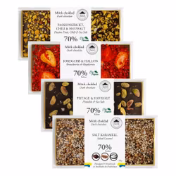 Mixlåda 2 - 70% Mörk Choklad (20st i KRT/4 sorter)