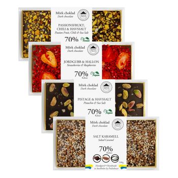 Mixlåda 2 - 70% Mörk Choklad (20st i KRT/4 sorter)