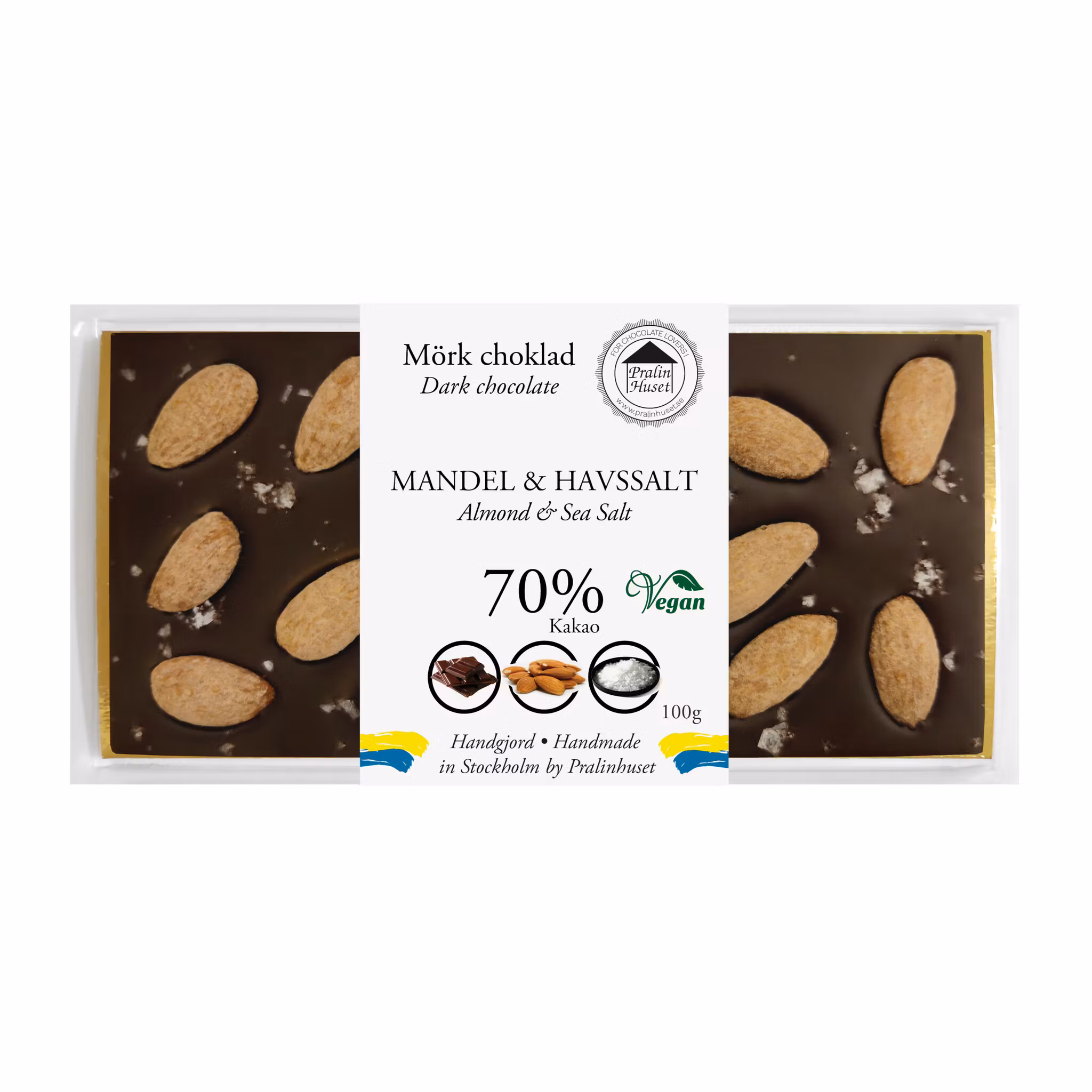 70% Choklad - Mandel & Havssalt 100g (x 10st)