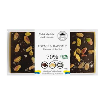 70% Choklad - Pistage & Havssalt 100g (x 10st)