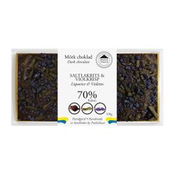 70% Choklad - Saltlakrits & Viol 100g (x 10st)