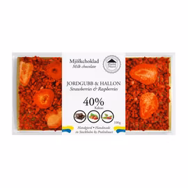 40% Choklad - Jordgubb & Hallon 100g (x 10st)