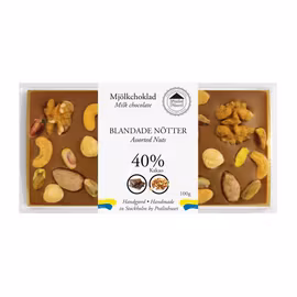 40% Choklad - Blandade Nötter 100g (x 10st)