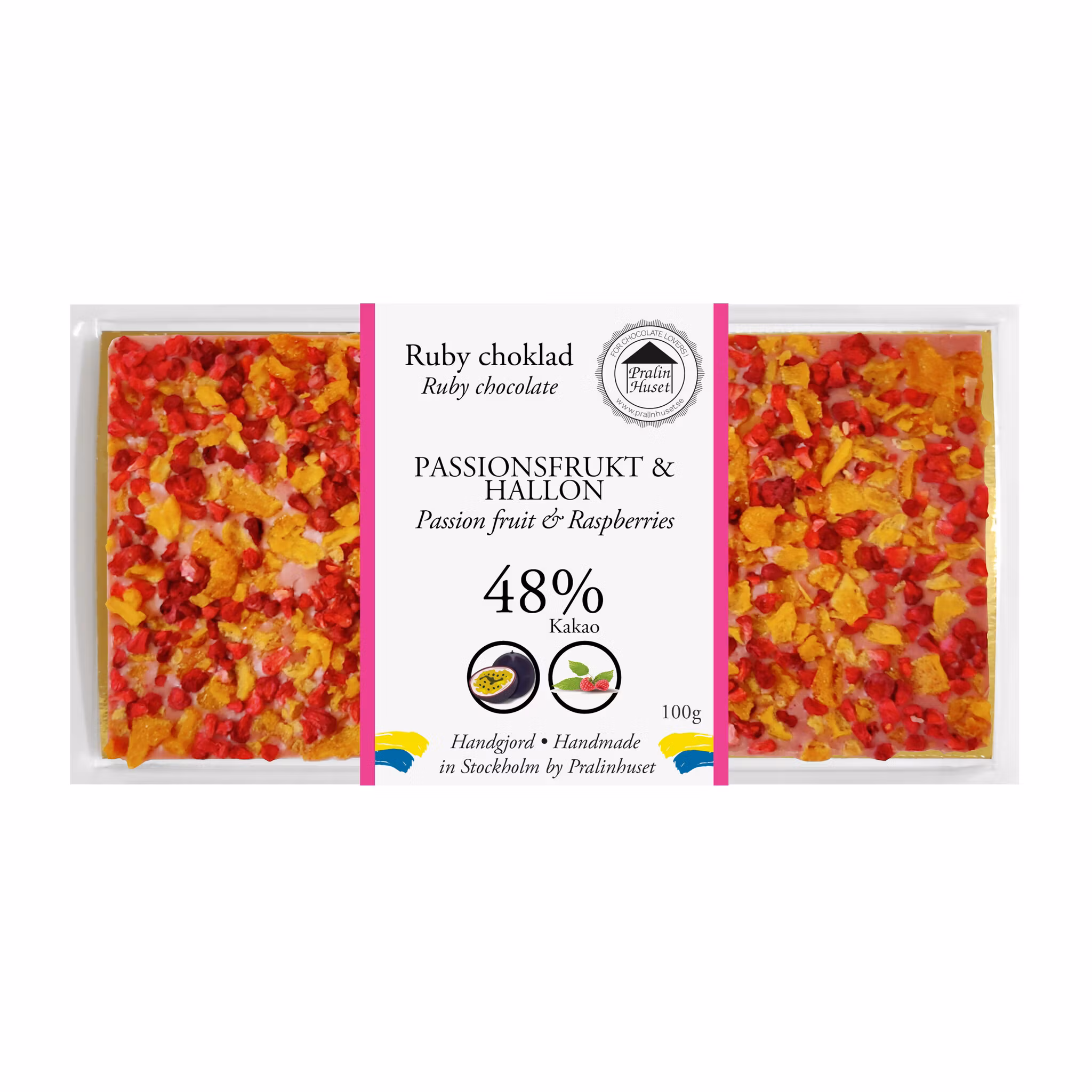 Ruby 48% Choklad - Passionsfrukt & Hallon 100g (x 10st)