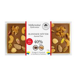 Sockerfri 40% Choklad - Blandade Nötter 100g (x 10st)