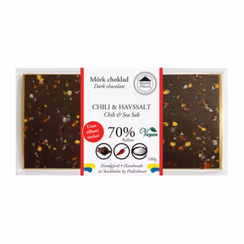 Sockerfri 70% Choklad - Chili & Havssalt 100g (x 10st)