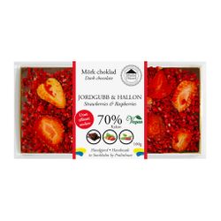 Sockerfri 70% Choklad - Jordgubb & Hallon 100g (x 10st)