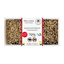 Sockerfri 70% Choklad - Hasselnötskross 100g (x 10st)