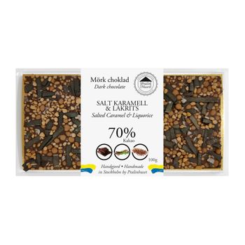 70% Choklad - Salt Karamell & Lakrits 100g (x 10st)