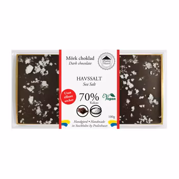Sockerfri 70% Choklad - Havssalt 100g (x 10st)