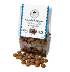 Chokladknappar - Vegansk Ljus Choklad 100g (x 10st)