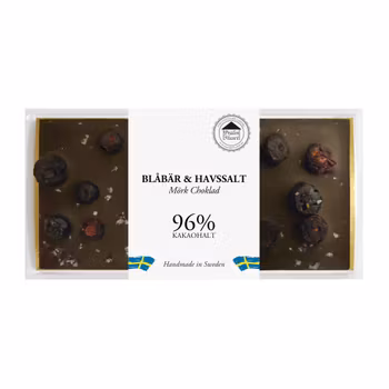 96% Choklad - Blåbär & Havssalt 90g (x 10st)