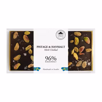 100% Choklad - Pistage & Havssalt 90g (x 10st)