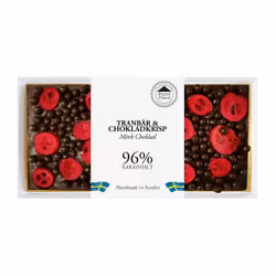 96% Choklad - Tranbär & Chokladkrisp 100g (x 10st)