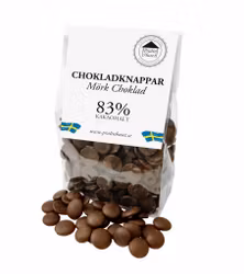 Chokladknappar - 83% Mörk Choklad 100g (x 10st)