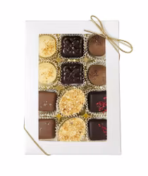 12-bitars Vit Ask 185g, Pralin Mix, Guldband (x 6st)