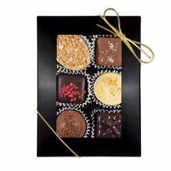 6-bitars Svart Ask 83g Pralin Mix, Guldband (x 12st)