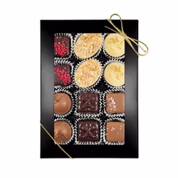 12-bitars Svart Ask 185g, Pralin Mix, Guldband (x 6st)