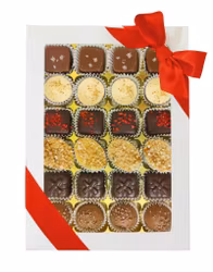 24-bitars Vit Ask 375g - Rött Satinband (x 2st) SPECIAL