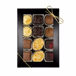 12-bitars Svart Ask 185g, Pralin Mix, Guldband (x 6st)