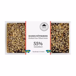 Sockerfri 55% Choklad - Hasselnötskross 100g (x 10st)