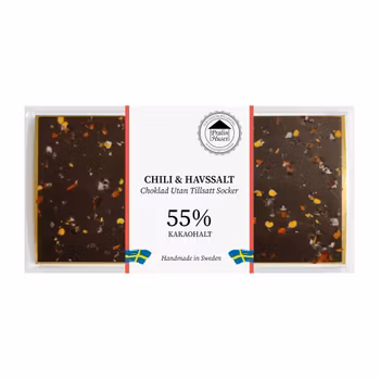 Sockerfri 55% Choklad - Chili & Havssalt 100g (x 10st)