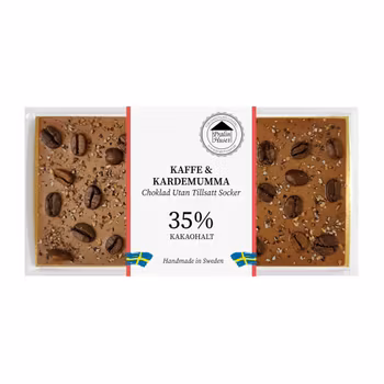 Sockerfri 35% Choklad - Kaffebönor & Kardemumma 100g (x 10st)