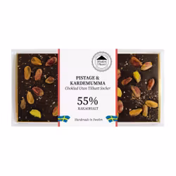 Sockerfri 55% Choklad - Pistage & Kardemumma 100g (x 10st)