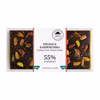 Sockerfri 55% Choklad - Pistage & Kardemumma 100g (x 10st)
